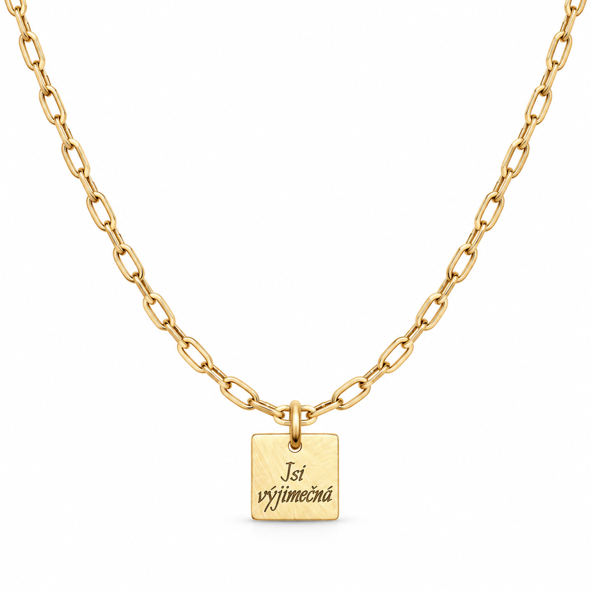 Necklace with engraved text/photo