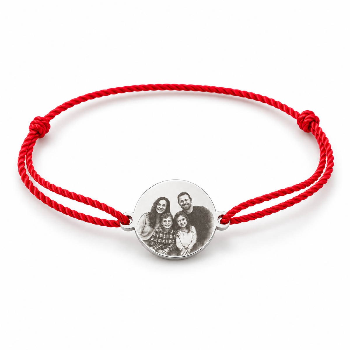 Photo engraved charm bracelet - family