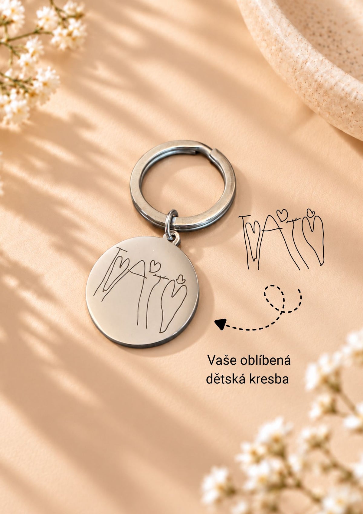 Key chain with engraved text/picture